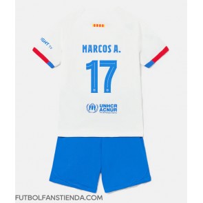 Barcelona Marcos Alonso #17 Segunda Equipación Niños 2023-24 Manga Corta (+ Pantalones cortos)